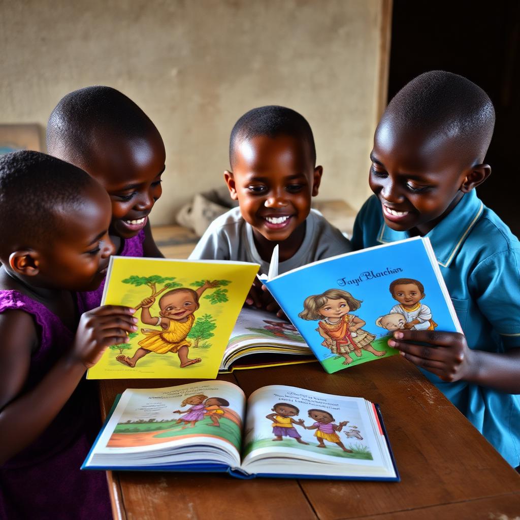 Sunday School children reading Bible storybooks